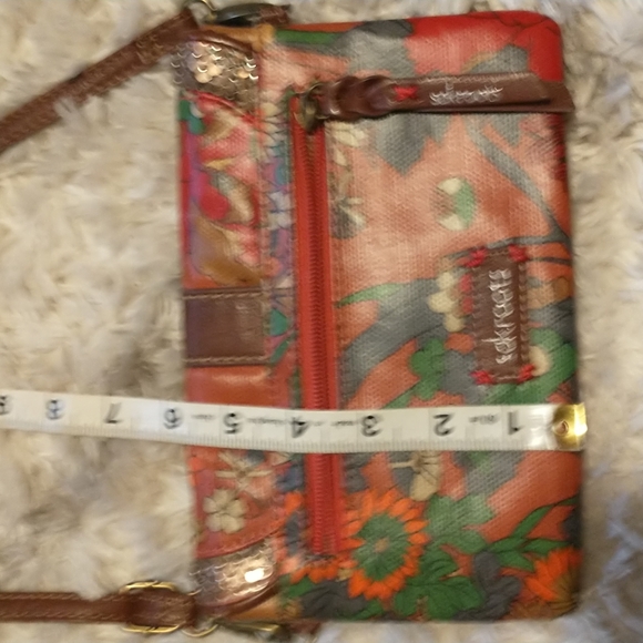 Sakroots peace clutch style crossbody bag bohemian botanical - Picture 6 of 16